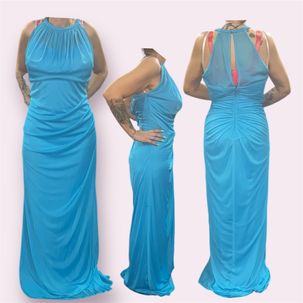 Elegant Blue Sleeveless Dress